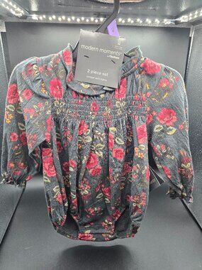 Modern Moments by Gerber Smocked Bubble Romper 2pc Set – 0–24M NWT